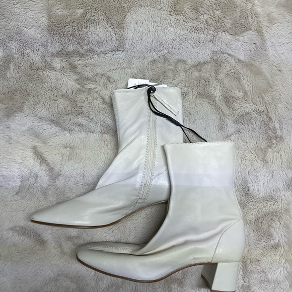 ZARA White Leather Booties - Picture 2 of 6